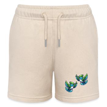 Hummingbird Bird 2 - Kids Organic Sweat Shorts by Stanley/Stella - soft Ecru - Front