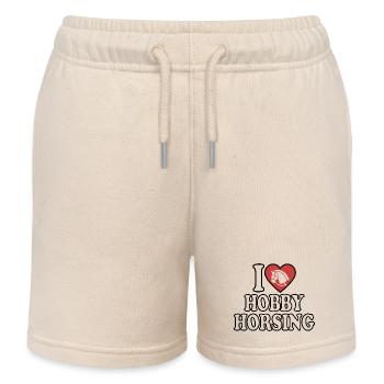 J’aime Hobby Horsing - Coeur - Hobby - Short de jogging enfant bio Stanley/Stella - écru doux - Devant