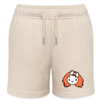 Oiseau Dame Femme Femme Femme Joli Visage Arc - Short de jogging enfant bio Stanley/Stella - écru doux - Devant
