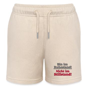 Rente Rentner Rentnerin Ruhestand stillstand..(25) - Kinder Organic Joggingshorts Mini Bolter von Stanley/Stella - Natur - Vorne