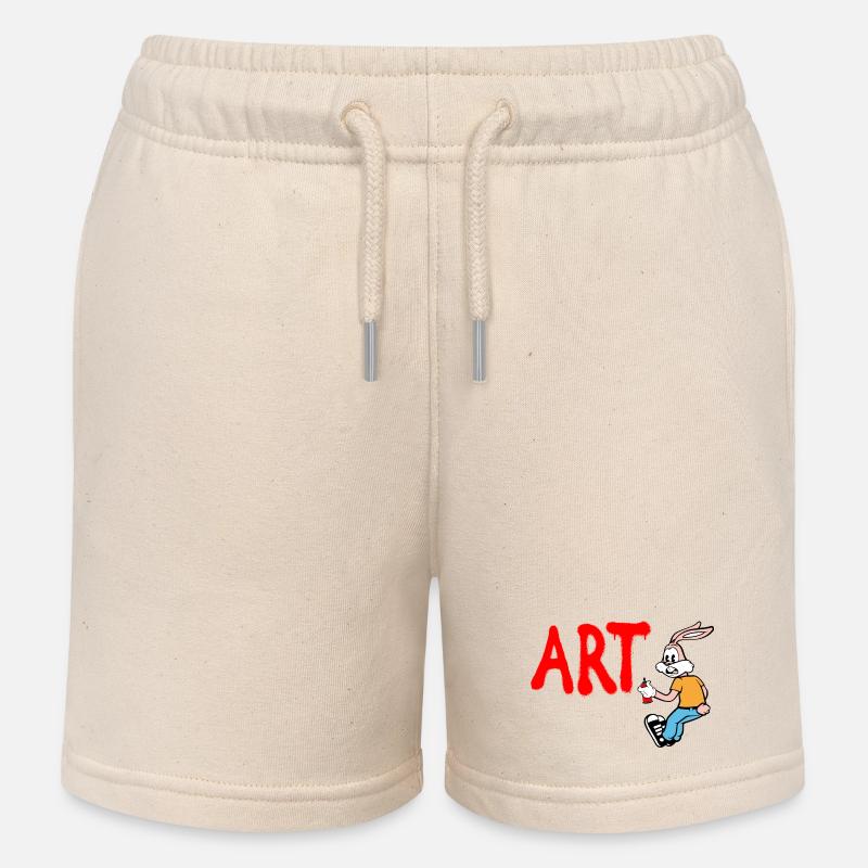 Serge Le Lapin graffeur - Short de jogging enfant bio Stanley/Stella - écru doux