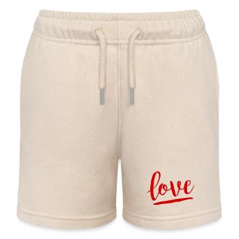 Rote Liebe - Kinder Organic Joggingshorts Mini Bolter von Stanley/Stella - Natur - Vorne