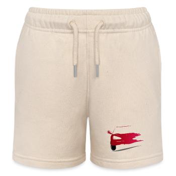 Zeichnung eines roten Sportwagens - Kinder Organic Joggingshorts Mini Bolter von Stanley/Stella - Natur - Vorne