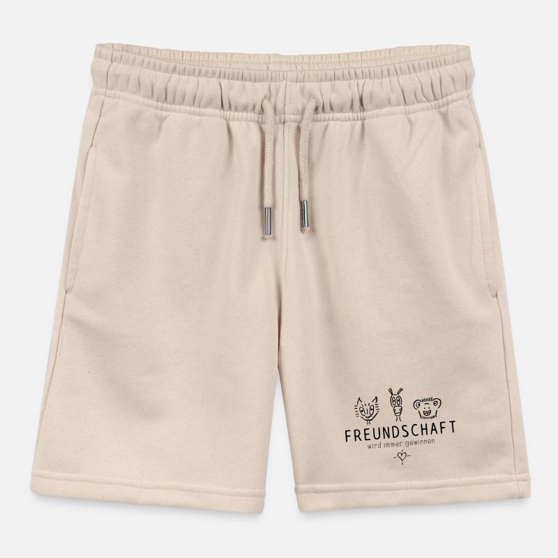 "Freundschaft wird immer gewinnen", schöner Spruch Kinder Organic Joggingshorts Mini Bolter von Stanley/Stella