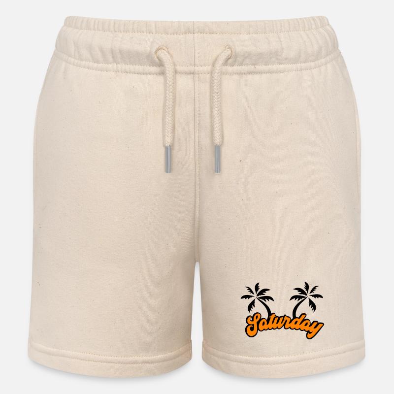 Samedi Le design du week-end - Short de jogging enfant bio Stanley/Stella - écru doux