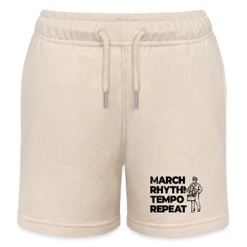 Drummer Motivation - Kids Organic Sweat Shorts by Stanley/Stella - soft Ecru - Front