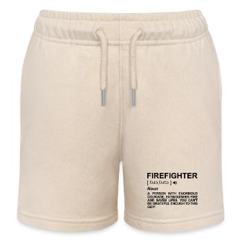 Firefighter Meaning - Kids Organic Sweat Shorts by Stanley/Stella - soft Ecru - Front