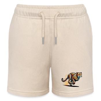 Cheetah - Kids Organic Sweat Shorts by Stanley/Stella - soft Ecru - Front