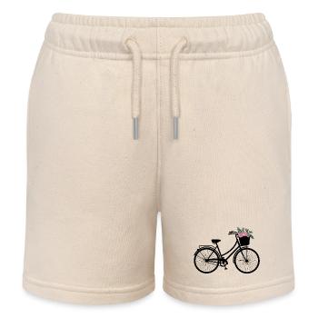 Blumen Fahrrad - Kinder Organic Joggingshorts Mini Bolter von Stanley/Stella - Natur - Vorne
