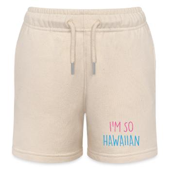 I'M SO HAWAIIAN - Kids Organic Sweat Shorts by Stanley/Stella - soft Ecru - Front