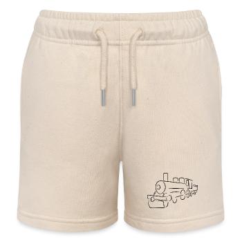Lokomotive Skizze - Kinder Organic Joggingshorts Mini Bolter von Stanley/Stella - Natur - Vorne