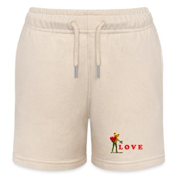 Love Seeds mit Herz und Samen essbar - Kinder Organic Joggingshorts Mini Bolter von Stanley/Stella - Natur - Vorne