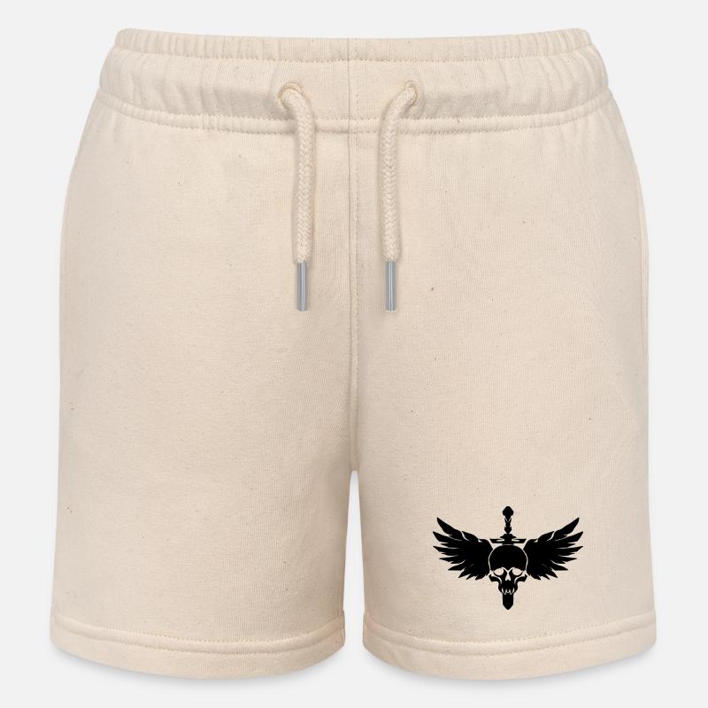 crâne - Short de jogging enfant bio Stanley/Stella - écru doux