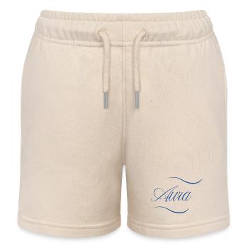 Aura Eleganz Schriftzug - Kinder Organic Joggingshorts Mini Bolter von Stanley/Stella - Natur - Vorne