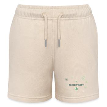 Glück g'habt - Design für positive Vibes - Kinder Organic Joggingshorts Mini Bolter von Stanley/Stella - Natur - Vorne