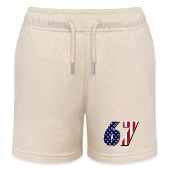 Sixty-seven, 67, 6, 7 - Kids Organic Sweat Shorts by Stanley/Stella - soft Ecru - Front