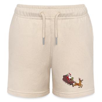 Santa Sleigh Dash and Reindeer Run - Kids Organic Sweat Shorts by Stanley/Stella - soft Ecru - Front