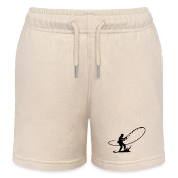 Dynamischer Angler Auswurf Rute Vektor - Kinder Organic Joggingshorts Mini Bolter von Stanley/Stella - Natur - Vorne