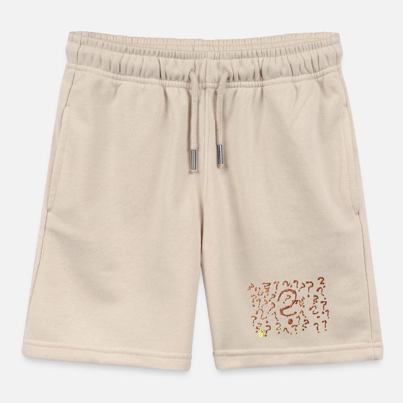 many question marks artwork Kids Organic Sweat Shorts by Stanley/Stella