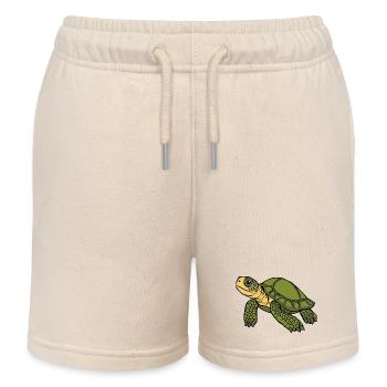 Turtle Turtles - Kids Organic Sweat Shorts by Stanley/Stella - soft Ecru - Front