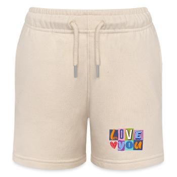 Liebe in Bunt-Collage - Kinder Organic Joggingshorts Mini Bolter von Stanley/Stella - Natur - Vorne