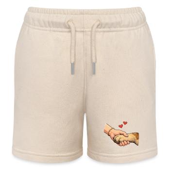 Pfote Hund Liebe Hunde - Kinder Organic Joggingshorts Mini Bolter von Stanley/Stella - Natur - Vorne