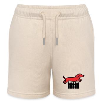 Agilité au saut de clôture teckel - Short de jogging enfant bio Stanley/Stella - écru doux - Devant