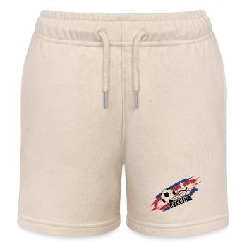 Czechia Football Czechia Soccer Fan Jersey - Kids Organic Sweat Shorts by Stanley/Stella - soft Ecru - Front
