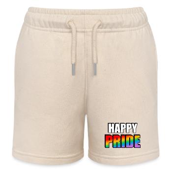 Lettres arc-en-ciel de la fierté heureuse - Short de jogging enfant bio Stanley/Stella - écru doux - Devant