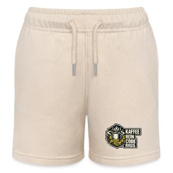 Kaffee Rein Code Raus - Kinder Organic Joggingshorts Mini Bolter von Stanley/Stella - Natur - Vorne