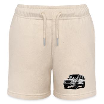 G-Class Silhouette Illustration - Kids Organic Sweat Shorts by Stanley/Stella - soft Ecru - Front
