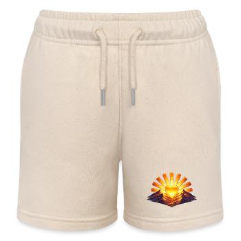 Sonnenherz am Bergkamm - Kinder Organic Joggingshorts Mini Bolter von Stanley/Stella - Natur - Vorne