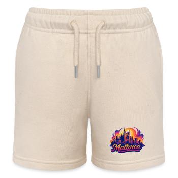 Mallorca Skyline – Epic Colorful Silhouette - Kids Organic Sweat Shorts by Stanley/Stella - soft Ecru - Front