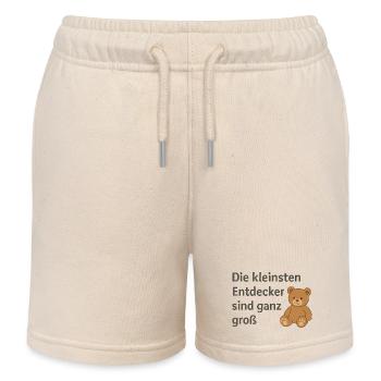 Kleine Entdecker, große Abenteuer - Kinder Organic Joggingshorts Mini Bolter von Stanley/Stella - Natur - Vorne