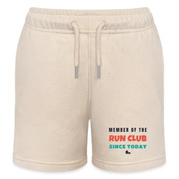 Run Club Member Since Today Lauf Spruch - Kinder Organic Joggingshorts Mini Bolter von Stanley/Stella - Natur - Vorne