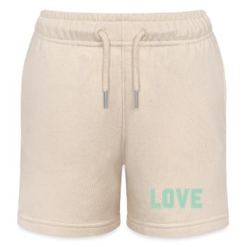 LOVE ist das Wichtigste & Stärkste im Universum - Kinder Organic Joggingshorts Mini Bolter von Stanley/Stella - Natur - Vorne
