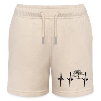 Heartbeat for Japanese Bonsai Tree Garden Art - Kids Organic Sweat Shorts by Stanley/Stella - soft Ecru - Front