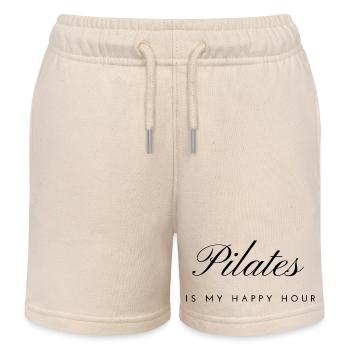 Pilates Is my happy hour - Kids Organic Sweat Shorts by Stanley/Stella - soft Ecru - Front