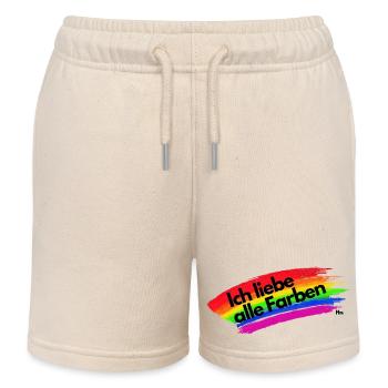 Ich liebe alle Farben - Kinder Organic Joggingshorts Mini Bolter von Stanley/Stella - Natur - Vorne