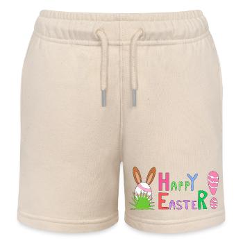 Joyeuses Pâques - Short de jogging enfant bio Stanley/Stella - écru doux - Devant