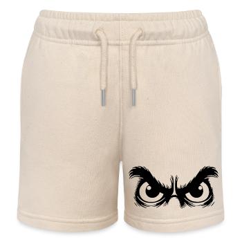 Eulen Augen mit sturem Blick - Kinder Organic Joggingshorts Mini Bolter von Stanley/Stella - Natur - Vorne