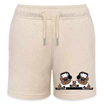 2 Coole DJ Schafe Schäfchen Mischpult Party Musik - Kinder Organic Joggingshorts Mini Bolter von Stanley/Stella - Natur - Vorne
