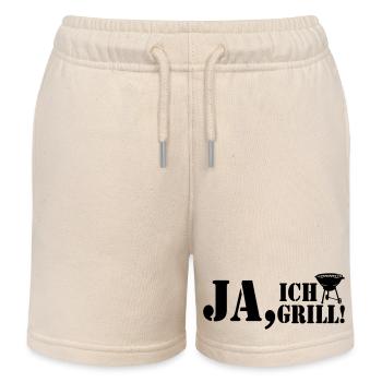 Grillkönig, Grillen, BBQ, Ja ich Grill (25) - Kinder Organic Joggingshorts Mini Bolter von Stanley/Stella - Natur - Vorne