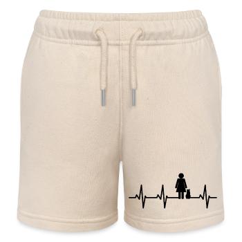 Katzenmutter Herzlinie - Kinder Organic Joggingshorts Mini Bolter von Stanley/Stella - Natur - Vorne