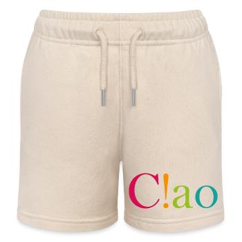 Farbiges Ausrufezeichen Logo - Kinder Organic Joggingshorts Mini Bolter von Stanley/Stella - Natur - Vorne