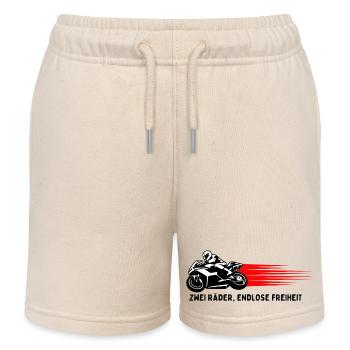 Deux roues, liberté infinie - Édition Moto - Short de jogging enfant bio Stanley/Stella - écru doux - Devant