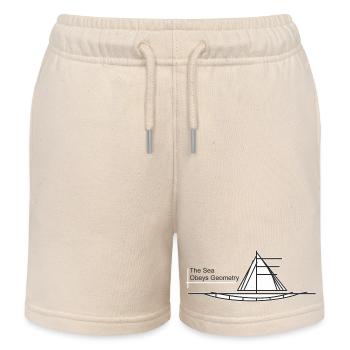 Sea Geometry Segelboot - Kinder Organic Joggingshorts Mini Bolter von Stanley/Stella - Natur - Vorne