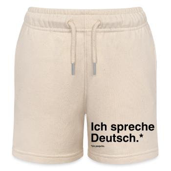 Je parle allemand - Design bilingue amusant - Short de jogging enfant bio Stanley/Stella - écru doux - Devant