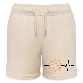 Basketball is my life, heartbeat, court - Kids Organic Sweat Shorts by Stanley/Stella - soft Ecru - Front