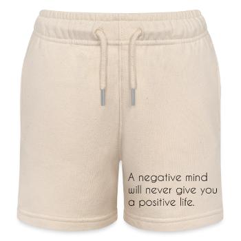 Motivational saying - Kids Organic Sweat Shorts by Stanley/Stella - soft Ecru - Front